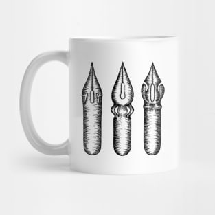 Dip Pen Nibs (Black and White) Mug